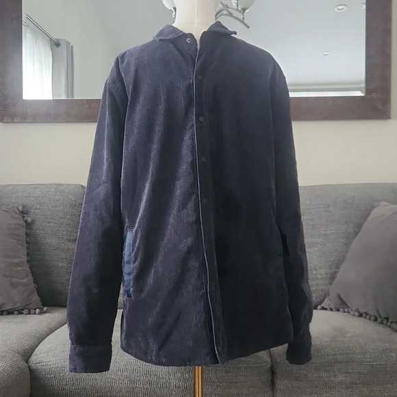 Navy Mens Corduroy Jacket size LARGE - Picture 2 of 15